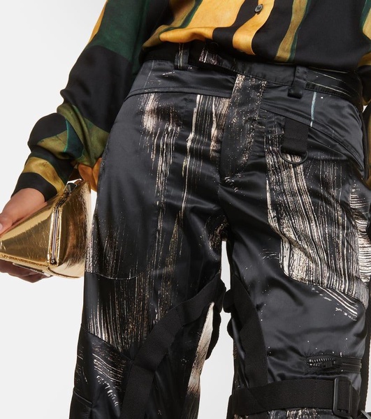 Printed low-rise straight cargo pants