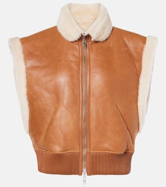 Edwina shearling-trimmed leather vest