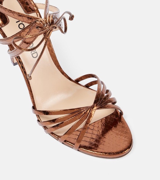 Angelica 105 snake-effect leather sandals