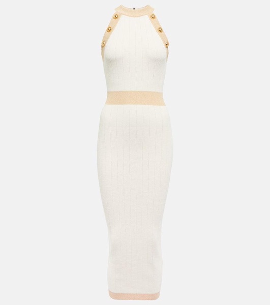 Ribbed-knit midi dress