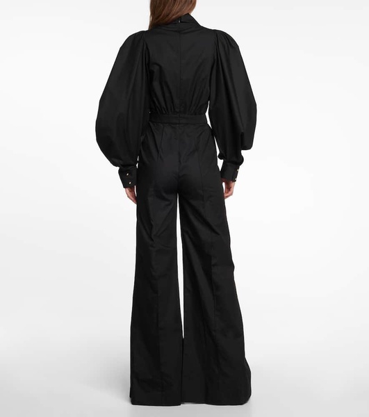 Puffed-sleeve jumpsuit