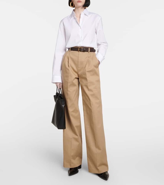 Flavie high-rise wide cotton pants