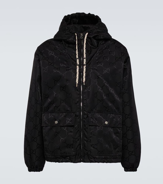 Padded Logo-Jacquard Shell Hooded Jacket