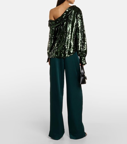 Alice sequined one-shoulder top