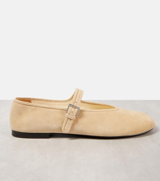 Suede Mary Jane flats