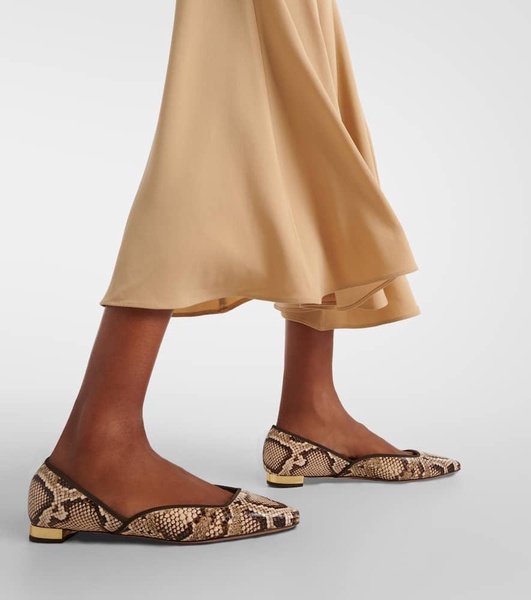 Maya Flay snake-effect leather ballet flats