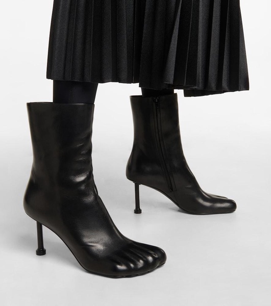 Fetish leather ankle boots