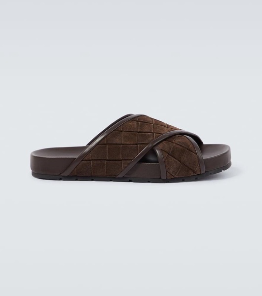 Tarik Intrecciato suede slides