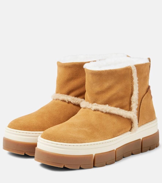 Shearling-lined suede ankle boots