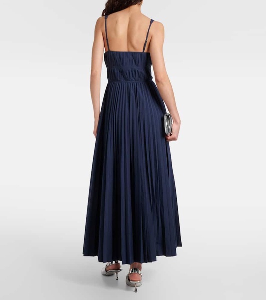 Stephanie plissé cotton-blend gown