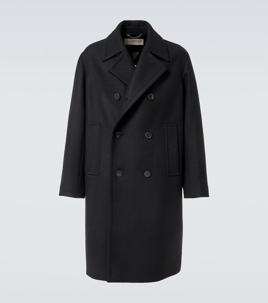 Double-breasted wool-blend coat