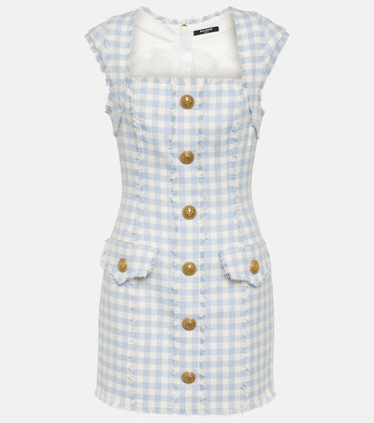 Gingham tweed minidress