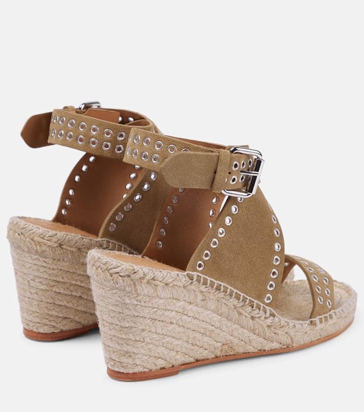 Iriane studded suede espadrille wedges