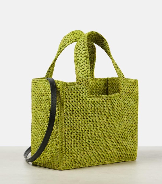 Paula's Ibiza Font Small raffia tote bag