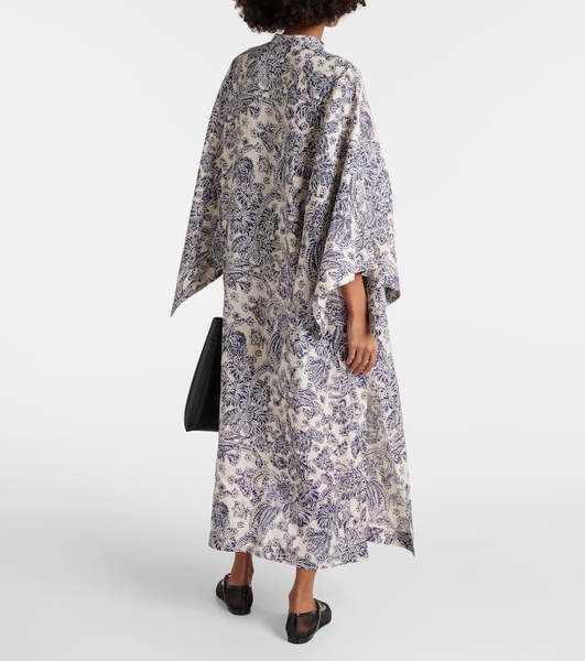 Printed linen kaftan