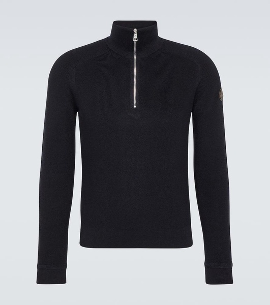 Cotton and cashmere half-zip sweater