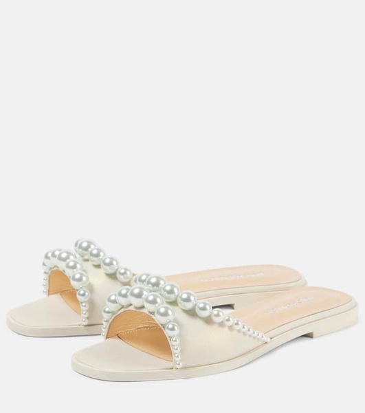 Sirene faux-pearl leather slides