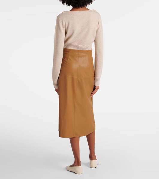 Leisure Scilli coated jersey midi skirt