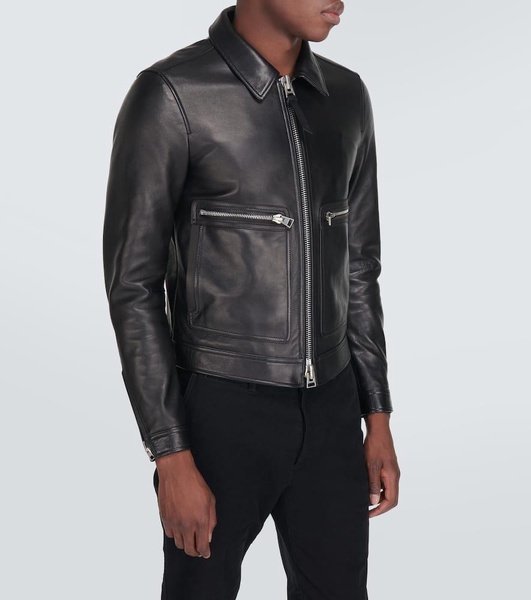 Leather blouson