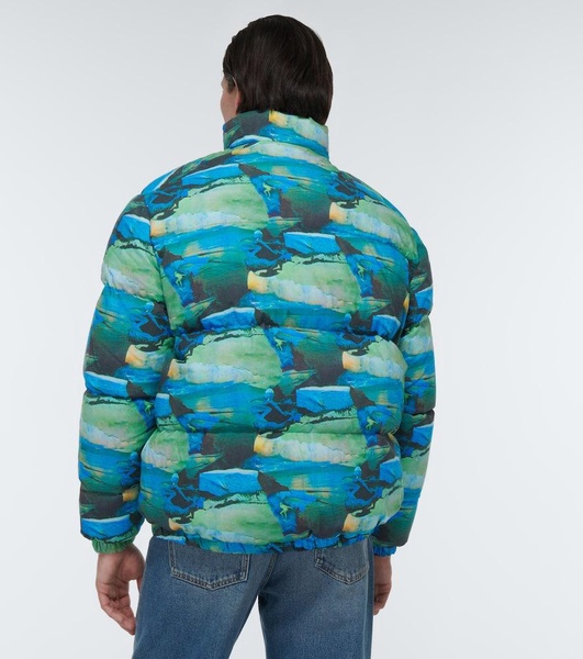 Quilted printed down jacket