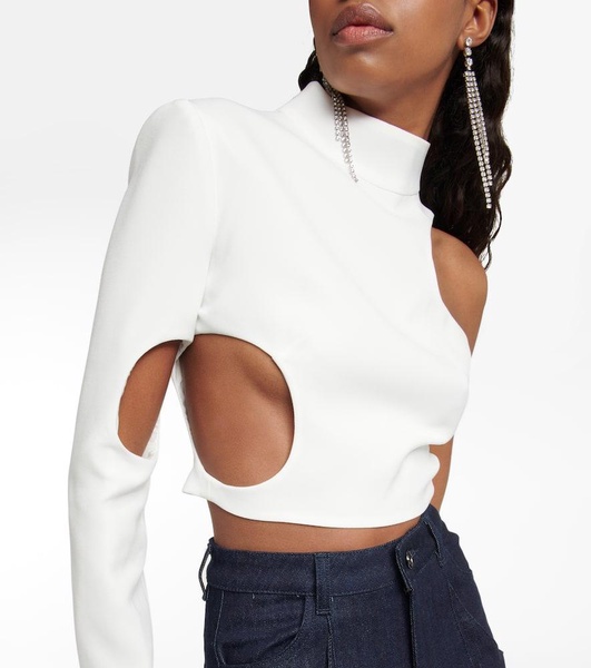 Cutout crepe top