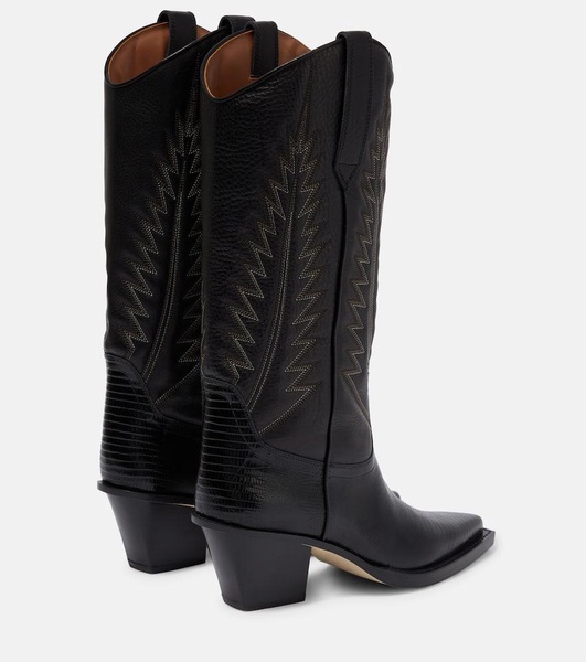 Leather cowboy boots