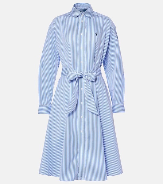 Striped cotton poplin shirt dress