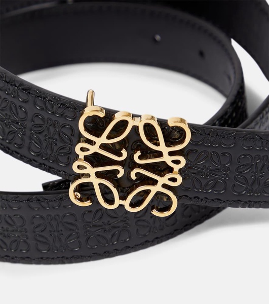 Repeat Anagram embossed leather belt