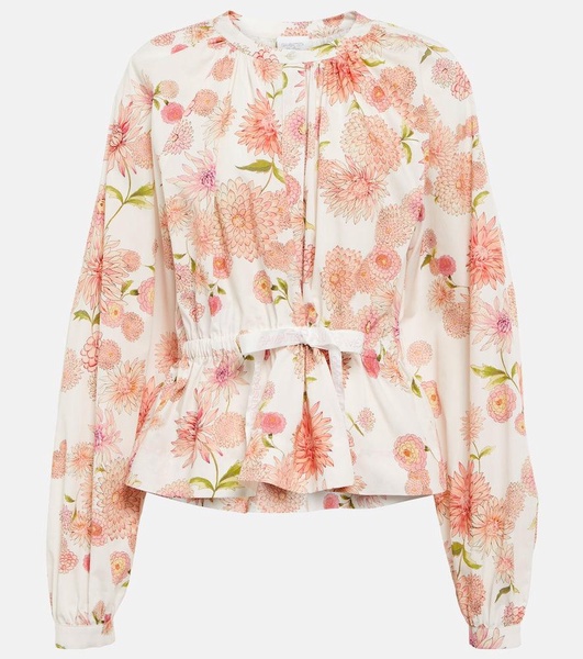 Dahlia printed cotton poplin blouse