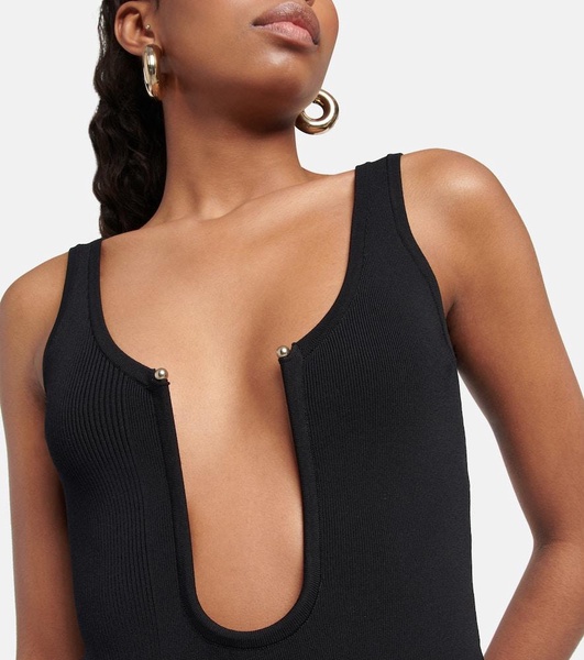 Ribbed-knit bodysuit