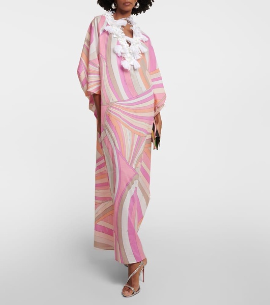 Iride tassel-detail cotton kaftan