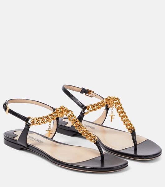 Zenith embellished leather thong sandals