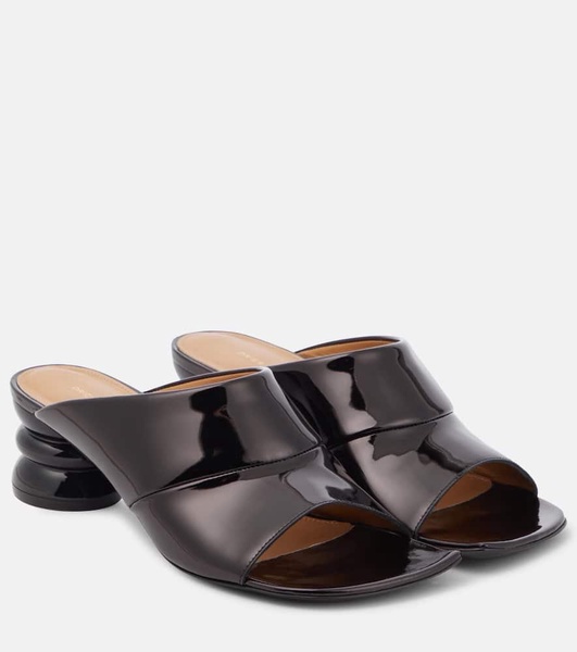 Patent leather mules