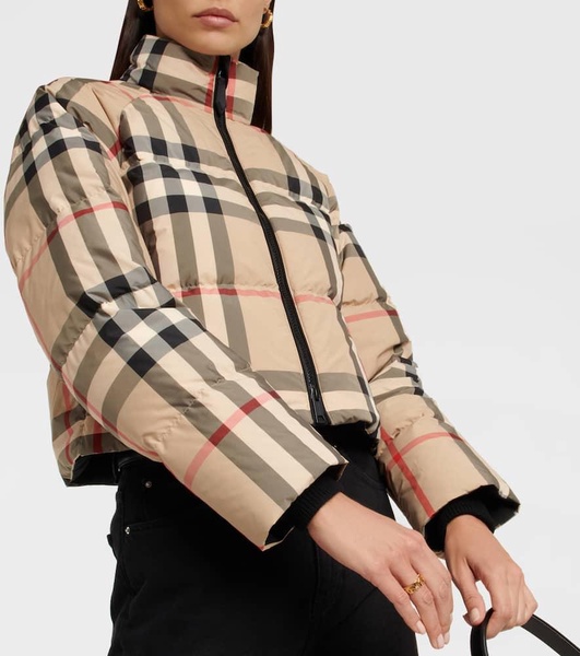 Vintage Check cropped puffer jacket