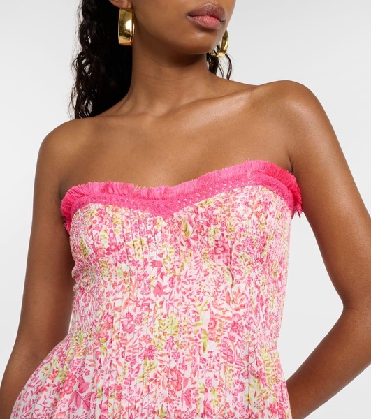 Claire floral strapless minidress