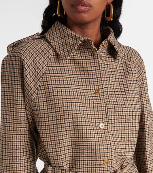 Houndstooth flannel shirt dress