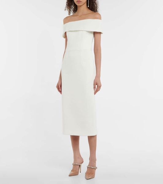 Bridal Amore off-shoulder crêpe midi dress