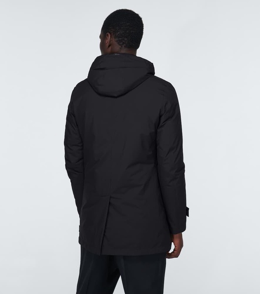 Lightweight down-filled raincoat