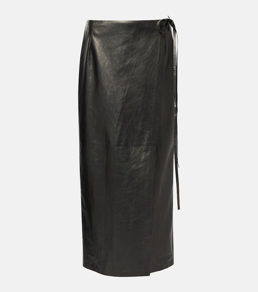 Bert leather midi skirt