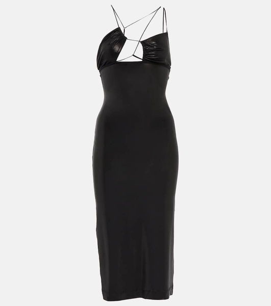 Asymmetrical cutout midi dress