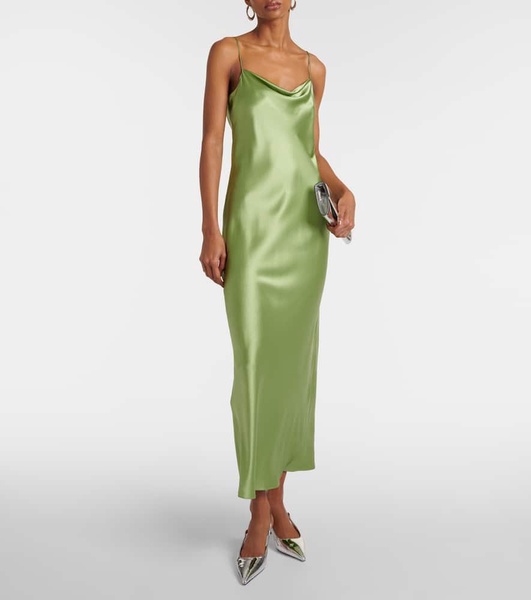 Shiny Statement silk charmeuse maxi dress