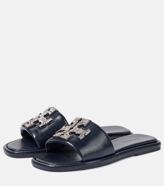 Double T Deco Sport leather slides