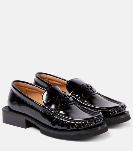 Logo faux leather loafers