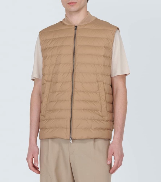 Wool and silk down vest