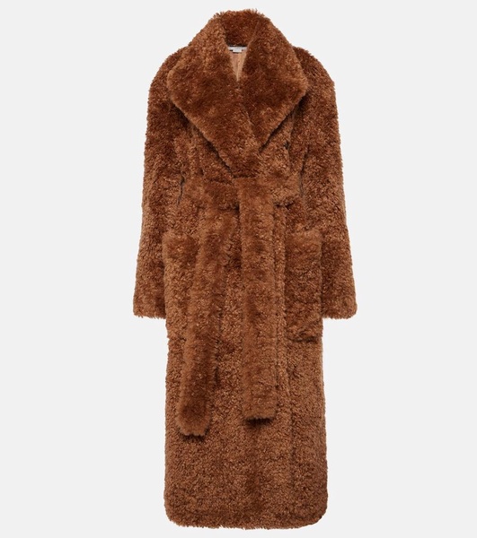 Faux fur wrap coat