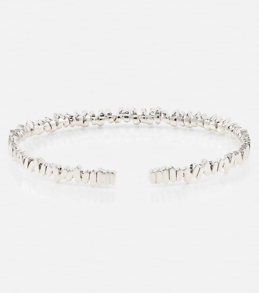 Classic 18kt white gold bangle with diamonds