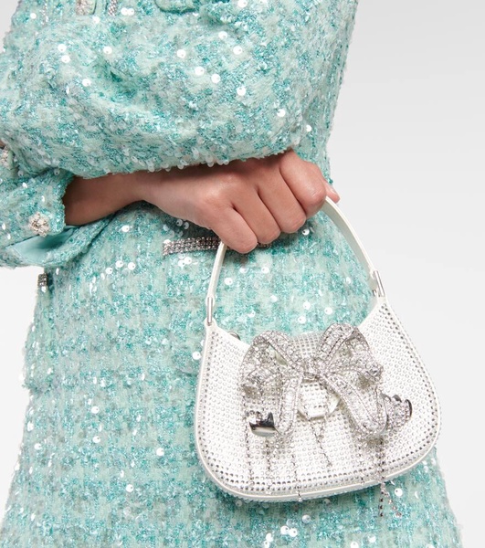 The Bow Micro embellished tote bag