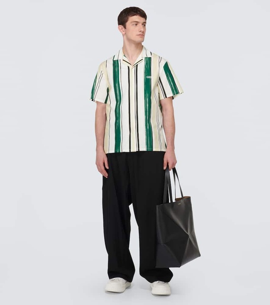 Striped cotton bowling shirt