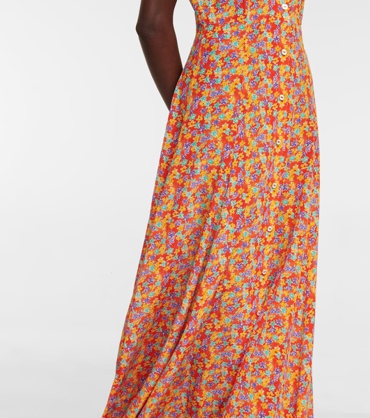 Bel floral silk crêpe maxi dress