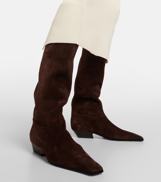 Suede knee-high boots